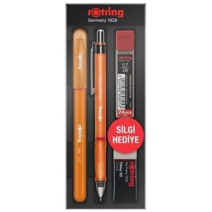 Rotring Visuclick Versatil Kalem + Jel Kalem + Min + Silgi Okul Seti 0.7 mm TURUNCU