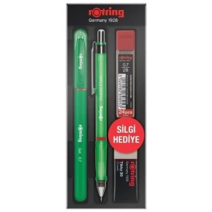 Rotring Visuclick Versatil Kalem + Jel Kalem + Min + Silgi Okul Seti 0.7 mm YEŞİL