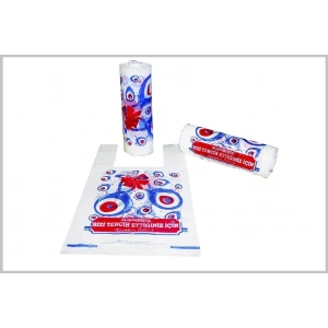 Rulo Hışır Poşet Nazar Boncuğu Baskılı Küçük Boy ( 166 Adet )