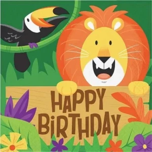 Safari Partisi Happy Birthday Peçete 16 Adet