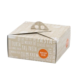 Saplı Turta Kutusu (No:3) 28x28x13 cm - 100 Adet