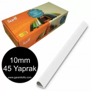 Sarff 10mm Beyaz Oval Sırtlık 45 Yaprak Kapasiteli (100 lü Kutu)
