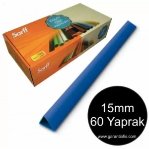 Sarff 15mm Mavi Üçgen Sırtlık 60 Yaprak Kapasiteli (100 lü Kutu)