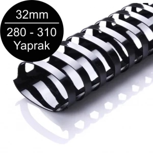 Sarff 25mm Plastik Spiral Siyah 280-310 Yaprak Kapasiteli (50 li Kutu)