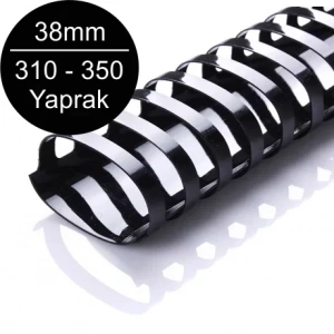 Sarff 38mm Plastik Spiral Siyah 310-350 Yaprak Kapasiteli (50 li Kutu)