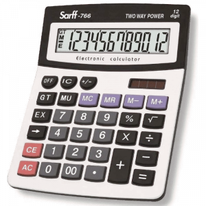 Sarff 766 Hesap Makinesi Pilli-Güneş Enerjili 12 Haneli
