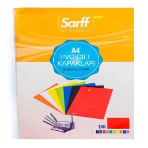 Sarff Cilt Kapağı A4 160 Micron Pvc Şeffaf Kırmızı 100lü