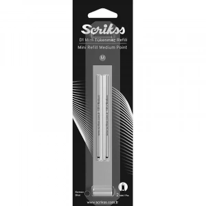 Scrikss D1 Tükenmez Kısa Refil Siyah 2 Li Blister