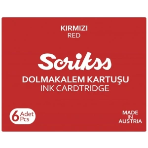 Scrikss Dolma Kalem Kartuşu 6lı Kutu KIRMIZI
