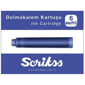 Scrikss Dolma Kalem Kartuşu 6lı Kutu MAVİ