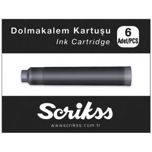 Scrikss Dolma Kalem Kartuşu 6lı Kutu SİYAH
