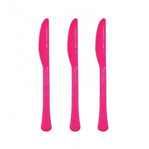 Şeker Pembesi Plastik Bıçak 25 Adet