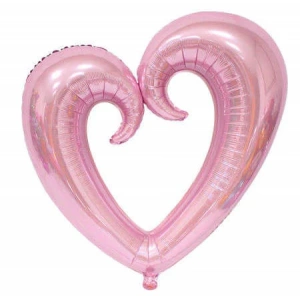 Şekilli Kalp Pembe Renk Folyo Balon