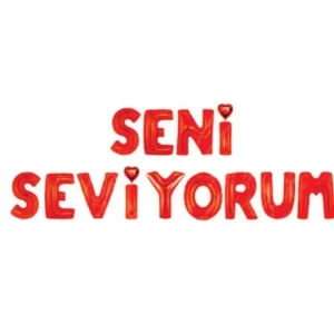 Seni Seviyorum Kırmızı Harf Folyo Balon
