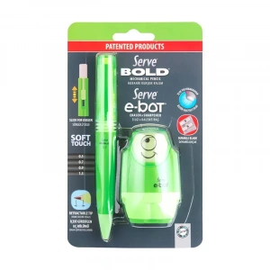 Serve Bold Versatil Kalem+silgi+kalemtraş Seti 07 Fosforlu Yeşil (sv-be)