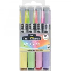 Serve Fosforlu Kalem Likit 4 Renk Pastel SV-LKTFPB4KRPB