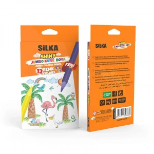 Silka 12 Renk Jumbo Üçgen Tam Boy Kuru Boya Kl2.tj12-12