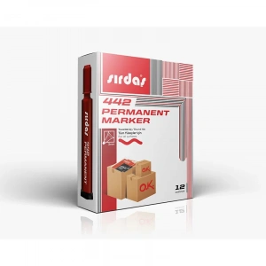 Sırdaş Permanent Koli Kalemi Yuvarlak Uç Kırmızı Pm-442