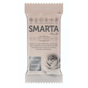Smarta Hava İle Kuruyan Modelleme Hamuru 28 Metalik Gümüş 60gr