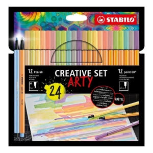 Stabilo Kreatif ARTY Pen 68 + point 88 Seti 24lü