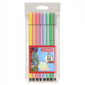 Stabilo Pen 68 Kalın Uçlu Keçeli Kalem Seti 8 Renk Pastel