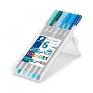 Staedtler Trıplus Üçgen Fineliner 0,3mm Okyanus 6lı