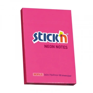 STİCKN 21161 YAPIŞKANLI NOT KAĞIDI 51x76 100 YAPRAK NEON KOYU PEMBE