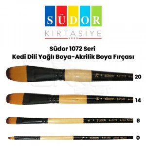 Südor 1072 Seri Kedi Dili Yağlı Boya-Akrilik Boya Fırçası