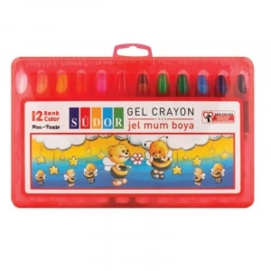 SÜDOR 12 RENK JEL MUM BOYA PLASTİK KUTU YB11