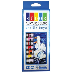 Südor Akrilik Boya Seti 9 ml 12 Renk Tüp