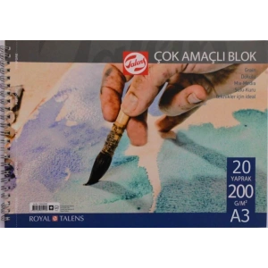 Talens Çok Amaçlı Blok Resim Çizim Defteri (A3) 200gr 20 Sayfa