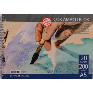 Talens Çok Amaçlı Blok Resim Çizim Defteri (A5) 200gr 20 Sayfa