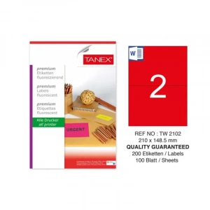 Tanex 210x148,5 Laser Etiket Tw-2102