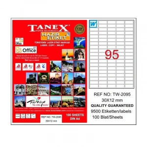 TANEX 30x12 LASER ETİKET TW-2095