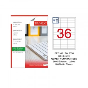 TANEX 63x24 LASER ETİKET TW-2536