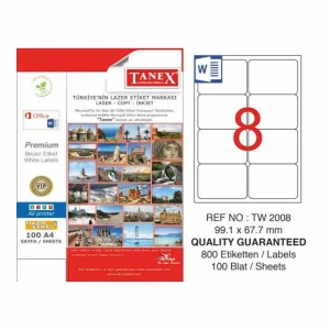Tanex 99,1x67,7 Laser Etiket Tw-2008
