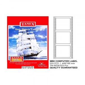 TANEX BİLGİSAYAR SÜREKLİ FORM ETİKETİ 64x100mm 555 ADET