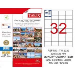 Tanex Tw-2032 Laser Etiketi (52,5 X 35 Mm)