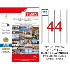 Tanex Tw-2044 Laser Etiketi (48,5 X 25,4 Mm)