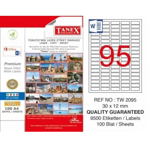 Tanex TW-2095 Laser Etiketi (30 x 12 mm)