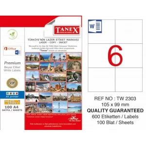 Tanex Tw-2303 Laser Etiketi (105 X 99 Mm)