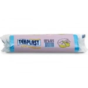 Tekplast Orta Boy Çöp Torbası 55x60cm (20 li Paket)