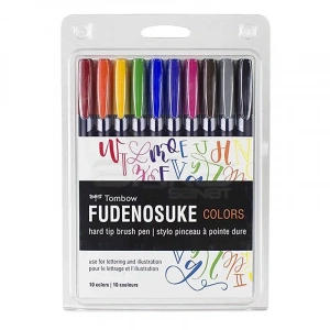 Tombow Fudenosuke Brush Pen Fırça Uçlu Kalem 10lu Set