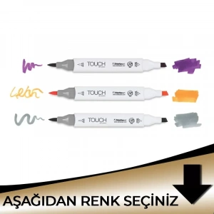 Touch Twin Brush Marker Çift Uçlu Marker Metalik Tonlar