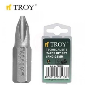 Troy 22201 Bits Uç Seti (PH1x25mm, 24 Adet)