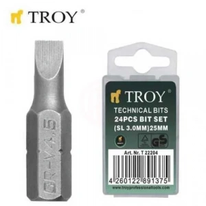 Troy 22206 Bits Uç Seti (Düz 4,5x25mm, 24 Adet)
