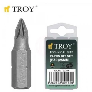 Troy 22209 Bits Uç Seti (PZ0x25mm, 24 Adet)