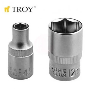 Troy 26151 1/4 İnç Lokma (Ölçü 12mm-Çap 16,8mm-Uzunluk 25mm)
