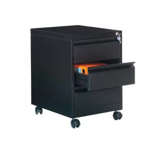 Üç Çekmeceli Rulmanlı Çelik Keson Siyah Kasa