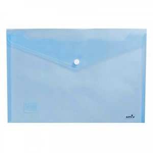 Umix Çıtçıtlı Şeffaf Zarf Dosya A4 Mavi